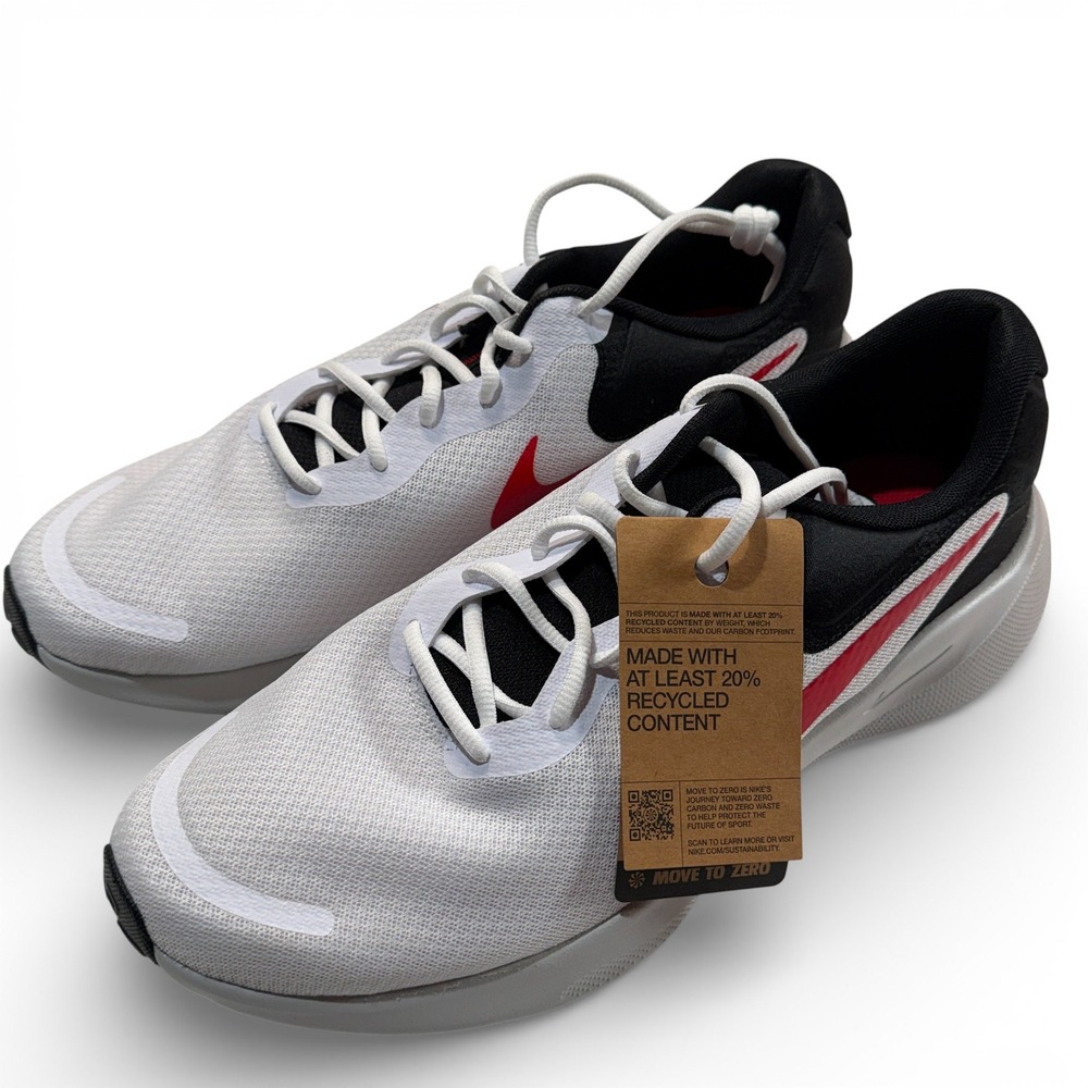 Nike‎ Revolution 7 Mens Running Shoes White Fire Red Black FB2207 102 Size 13